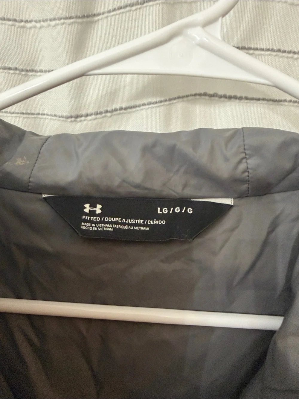 Under Armour Light Gray Quilted Hooded Puffer Jacket